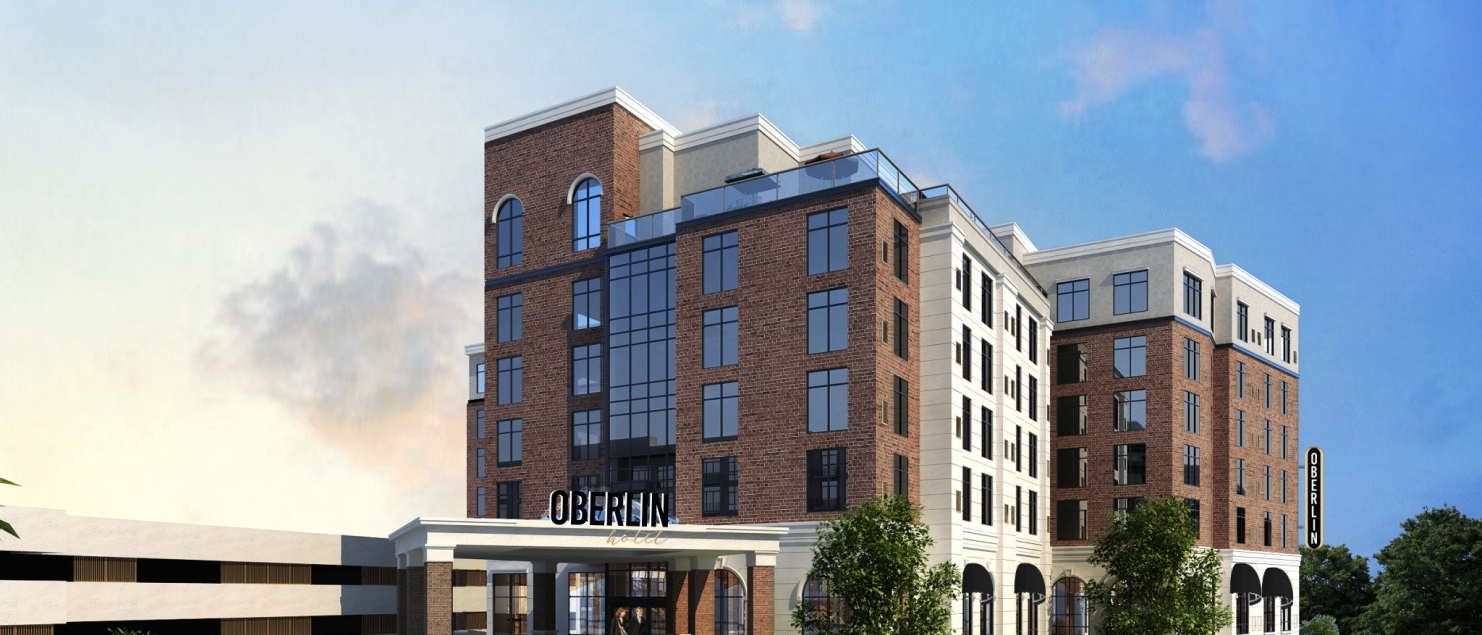 3d rendered image of the upcoming oberlin hotel