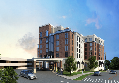 3d rendered image of the upcoming oberlin hotel